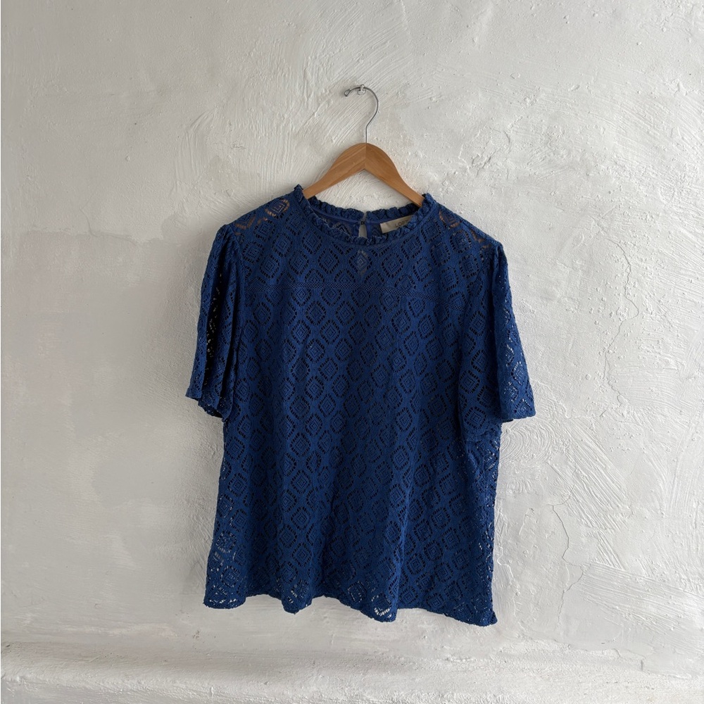 LOFT Blue Lace Blouse